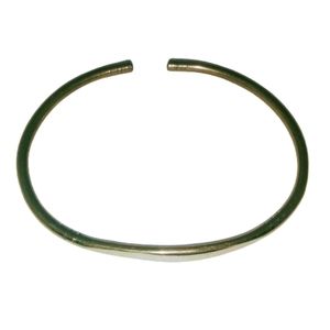 Thin adjustable African brass bracelet